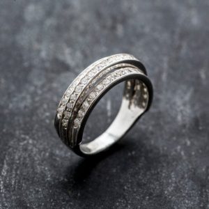 Shop Diamond Rings! Triple Band Ring, Diamond Band, CZ Diamonds, Triple Band, Silver Band, Solid Silver Ring, Solid Silver Band, Pure Silver, Wide Band Ring | Natural genuine Diamond rings, simple unique handcrafted gemstone rings. #rings #jewelry #shopping #gift #handmade #fashion #style #affiliate #ad