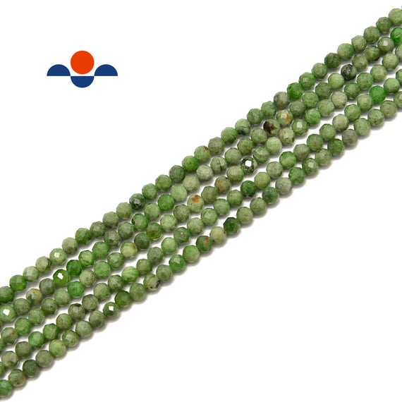 Diopside Faceted Round Beads Size 2mm 3mm 4mm 15.5" Strand