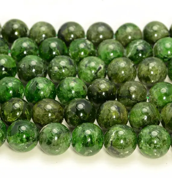 Genuine Natural Chrome Diopside Gemstone Grade A Green 7mm 8mm 9mm 10mm 11mm 12mm 13mm 14mm Round Loose Beads Half Strand (a213)