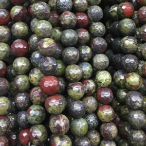Shop Bloodstone Faceted Beads! Dragon Bloodstone Faceted Beads, Natural Gemstone Beads, Round Stone Beads 6mm 8mm 10mm 15'' | Natural genuine faceted Bloodstone beads for beading and jewelry making.  #jewelry #beads #beadedjewelry #diyjewelry #jewelrymaking #beadstore #beading #affiliate #ad