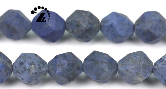 Blue Dumortierite Faceted Matte Nugget Star Cut Beads,diamond Cut Bead,nugget,grade A,natural,gemstone,diy Bead,6mm 8mm 10mm,15" Full Strand