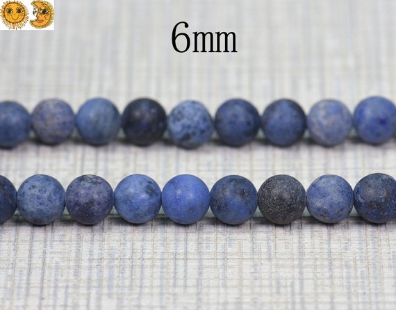 15 Inch Strand Of Blue Dumortierite Matte Round Beads 6mm 8mm 10mm For Choice