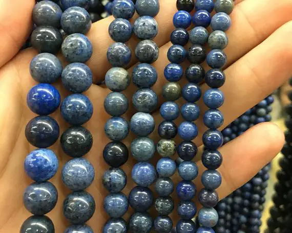 Blue Dumortierite Beads, Natural Gemstone Beads, Round Stone Beads 4mm 6mm 8mm 10mm 12mm 15''