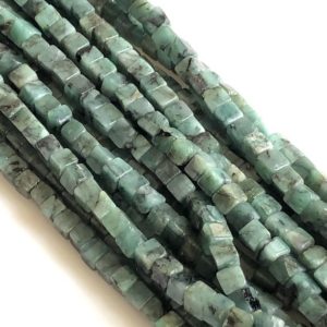 Shop Emerald Bead Shapes! Natural Emerald Smooth Box Beads, 5mm Natural Emerald Loose Box Beads, 16 Inch Strand, GDS1749 | Natural genuine other-shape Emerald beads for beading and jewelry making.  #jewelry #beads #beadedjewelry #diyjewelry #jewelrymaking #beadstore #beading #affiliate #ad