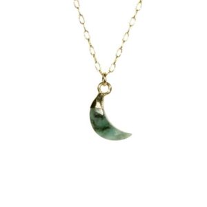 Shop Emerald Pendants! Emerald moon necklace, great crescent moon, celestial necklace, crystal moon pendant, gemstone moon, half moon jewelry, 14k gold filled | Natural genuine Emerald pendants. Buy crystal jewelry, handmade handcrafted artisan jewelry for women.  Unique handmade gift ideas. #jewelry #beadedpendants #beadedjewelry #gift #shopping #handmadejewelry #fashion #style #product #pendants #affiliate #ad