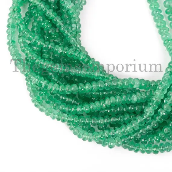 Natural Colombian Emerald Rondelles, Emerald Smooth Rondelle Beads, Emerald Rondelle Beads, Emerald Smooth Beads, Rondelle Beads
