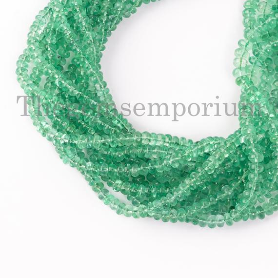2.5-5.5mm Colombian Emerald Plain Rondelle Beads, Natural Emerald Beads, Emerald Rondelle Beads, Emerald Smooth Beads, Rondelle Beads
