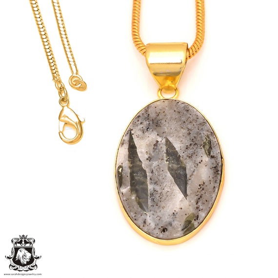 Epidote 24k Gold Pendant Necklace