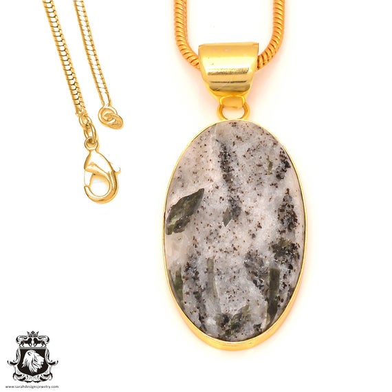 Epidote 24k Gold Pendant Necklace