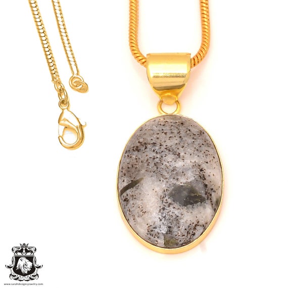 Epidote 24k Gold Pendant Necklace