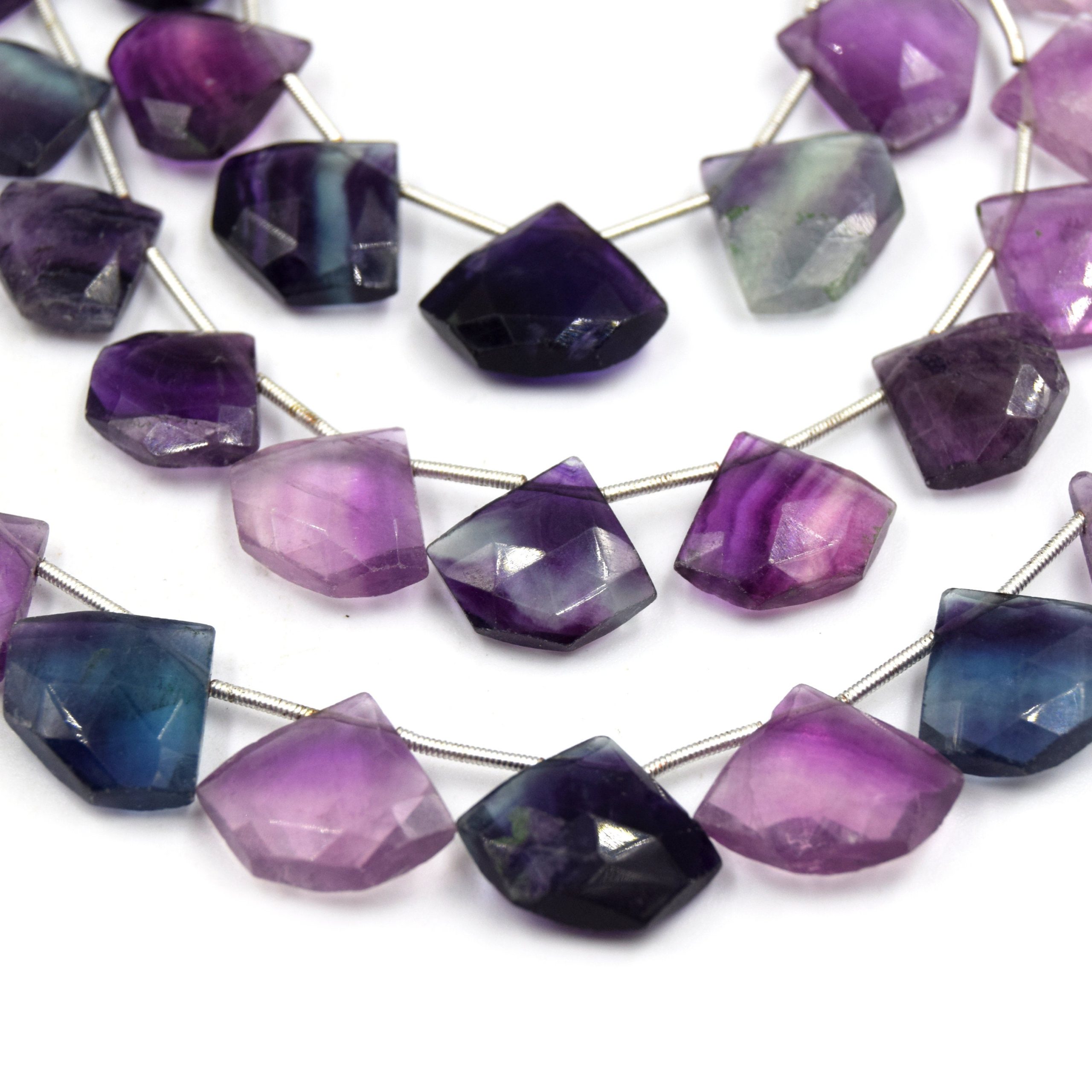 Fluorite Beads | Designer Cut Semi Precious Indian Gemstone Beads | Sold By The Strand