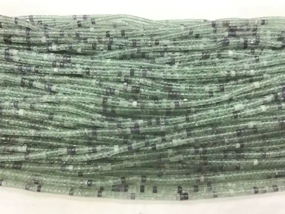 Green Fluorite 3mm - 4mm Heishi Genuine Gemstone Loose Beads 15 Inch Jewelry Supply Bracelet Necklace Material Support Wholesale