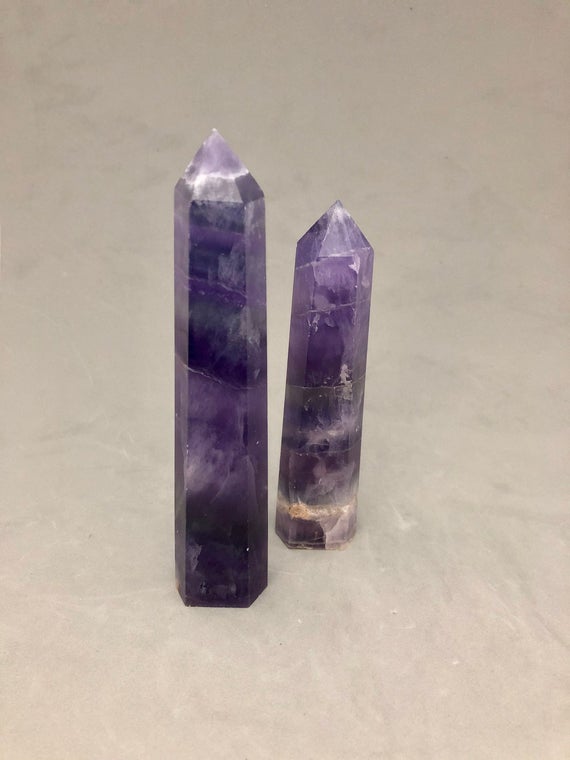 Indigo Fluorite Point (4 1/2" Tall) For Empath Protection, Mental Clarity, Mercury Retrograde Crystal, Grounding, Metaphysical Crystal Point