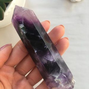 Shop Fluorite Points & Wands! Purple Fluorite Point, Purple Fluorite, Fluorite | Natural genuine stones & crystals in various shapes & sizes. Buy raw cut, tumbled, or polished gemstones for making jewelry or crystal healing energy vibration raising reiki stones. #crystals #gemstones #crystalhealing #crystalsandgemstones #energyhealing #affiliate #ad