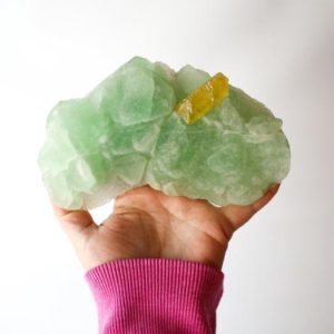Shop Raw & Rough Fluorite Stones! Quartz Covered Green Fluorite with Golden Barite – Chinese Fluorite Mineral Specimen | Natural genuine stones & crystals in various shapes & sizes. Buy raw cut, tumbled, or polished gemstones for making jewelry or crystal healing energy vibration raising reiki stones. #crystals #gemstones #crystalhealing #crystalsandgemstones #energyhealing #affiliate #ad