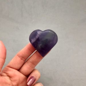 Shop Fluorite Shapes! Indigo Fluorite Heart Carving (1 1/2") For Protection, Transmuting Energy, Mental Clarity, Mercury Retrograde, Discernment, Metaphysical | Natural genuine stones & crystals in various shapes & sizes. Buy raw cut, tumbled, or polished gemstones for making jewelry or crystal healing energy vibration raising reiki stones. #crystals #gemstones #crystalhealing #crystalsandgemstones #energyhealing #affiliate #ad