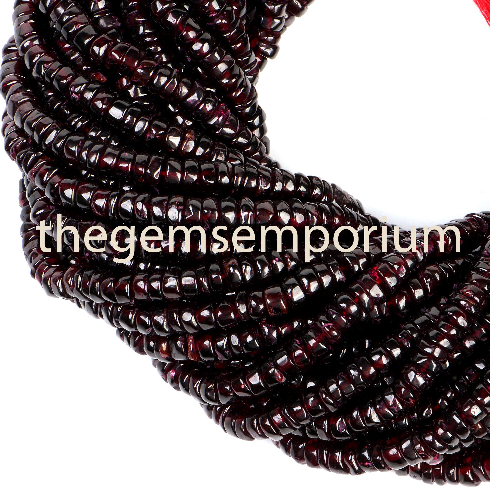 Garnet Plain Tyre Beads, 5.5-6mm Garnet Plain Beads, Garnet Smooth Tyre Beads, Garnet Fancy Shape Beads, Garnet Tyre Shape Beads
