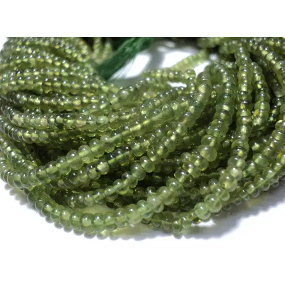 Green Garnet Rondelles, Vessonite Beads, 3mm Beads, Rondelle Beads, 13 Inch Strand