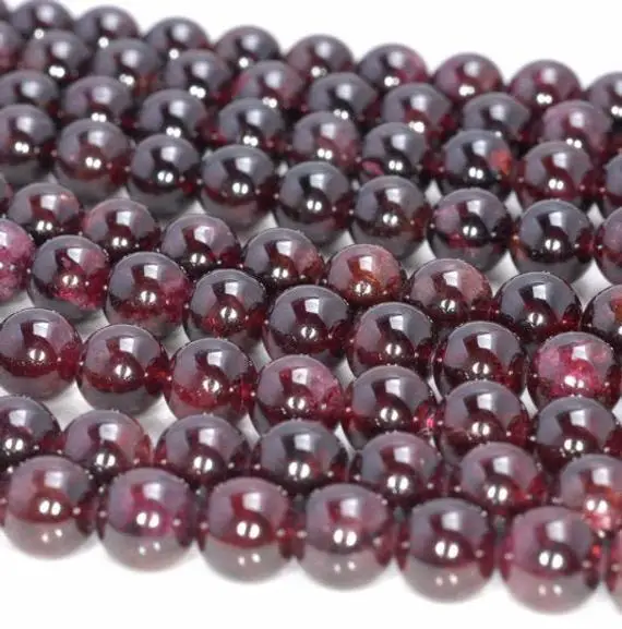 6mm Sangria Red Garnet Gemstone Red Round Loose Beads 15.5 Inch Full Strand (90164151-149)