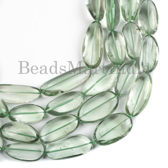 Green Amethyst Smooth Nugget Shape 9x17-14x24mm Beads, Green Amethyst Plain Nugget Beads, Green Amethyst Big Size Beads, Amethyst Gemstone
