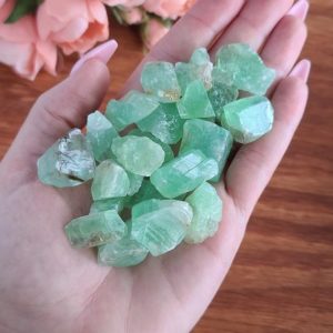 Rough Green Calcite Crystal Chunks 3/4", Bulk Lots of Raw Gemstones for Jewelry Making, Decor, or Crystal Grids | Natural genuine stones & crystals in various shapes & sizes. Buy raw cut, tumbled, or polished gemstones for making jewelry or crystal healing energy vibration raising reiki stones. #crystals #gemstones #crystalhealing #crystalsandgemstones #energyhealing #affiliate #ad