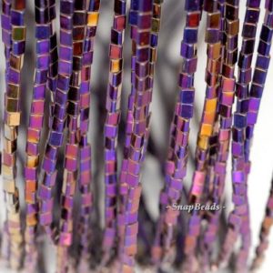 3x3mm Purple Hematite Gemstone Triangle Tube 3x3mm Loose Beads 16 inch Full Strand (90185714-839) | Natural genuine other-shape Gemstone beads for beading and jewelry making.  #jewelry #beads #beadedjewelry #diyjewelry #jewelrymaking #beadstore #beading #affiliate #ad