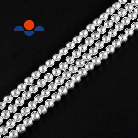 Titanium Silver Hematite Smooth Round Beads 2mm 3mm 4mm 6mm 8mm 10mm 15.5" Strnd