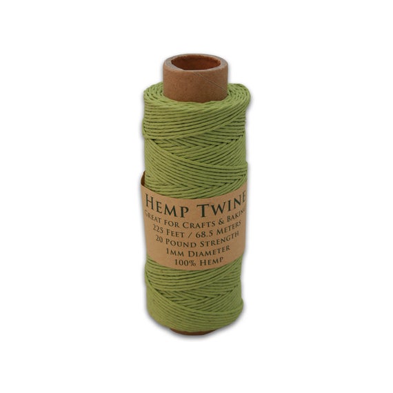 Lime Green Hemp Twine, 1mm, 225 Ft, Jewelry Making