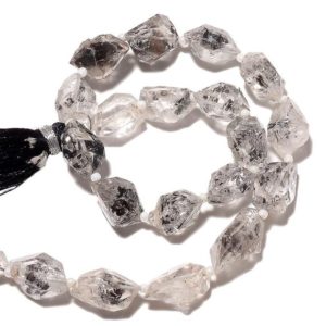 Shop Gemstone Chip & Nugget Beads! Herkimer Diamond Nuggets, AAA Herkimer Diamond Beads, Raw Herkimer Diamonds, 10mm To 12mm Each, 6 Inch Half Strand, SKU-B126 | Natural genuine chip Gemstone beads for beading and jewelry making.  #jewelry #beads #beadedjewelry #diyjewelry #jewelrymaking #beadstore #beading #affiliate #ad
