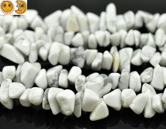 White Howlite Chips Beads,nugget Beads,howlite,diy Beads,natural,gemstone,5-8mm,32" Full Strand