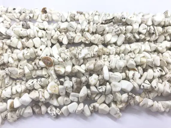 Natural Howlite White 5-8mm Chips Genuine Loose Nugget Beads 34 Inch Jewelry Supply Bracelet Necklace Material Support