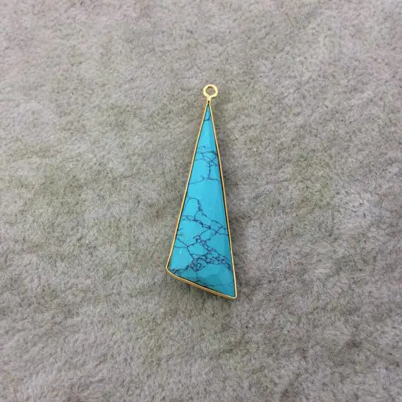 Howlite Bezel | Gold Plated Faceted Triangle Shaped Charm