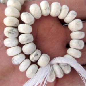 Shop Howlite Faceted Beads! Natural White Howlite Faceted Rondelles Beads, 9mm Howlite Beads, Howlite Gemstone beads, Howlite Jewelry, GDS923 | Natural genuine faceted Howlite beads for beading and jewelry making.  #jewelry #beads #beadedjewelry #diyjewelry #jewelrymaking #beadstore #beading #affiliate #ad