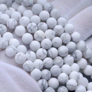 Shop Howlite Beads! 6MM Matte Howlite Gemstone Round Loose Beads 15 inch Full Strand (80002309-M12) | Natural genuine beads Howlite beads for beading and jewelry making.  #jewelry #beads #beadedjewelry #diyjewelry #jewelrymaking #beadstore #beading #affiliate #ad