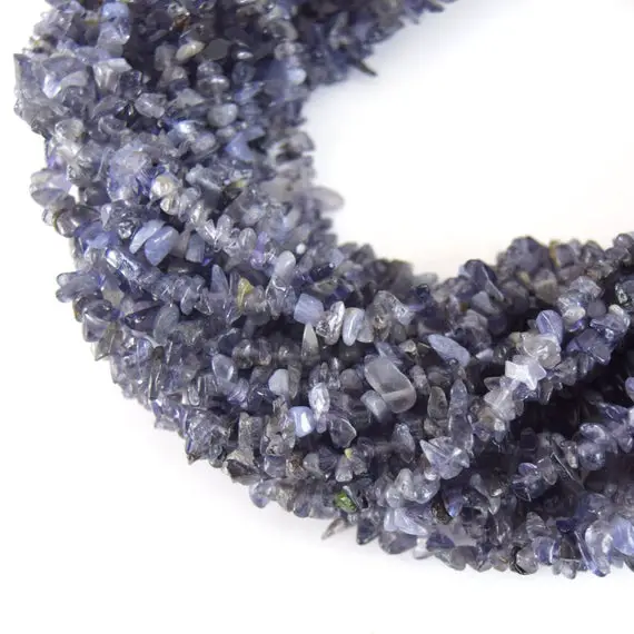 7-8mm Iolite Angular Chip Beads - Double Strand - Natural Semi-precious Gemstone