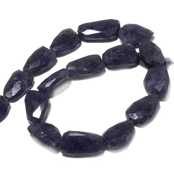 Iolite Faceted Bead, Iolite Nugget Beads, Natural Iolite, 14mm To 22mm Beads, 13 Inch Strand, Sku-aa114
