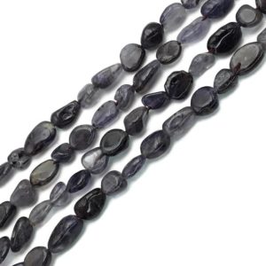 Shop Iolite Chip & Nugget Beads! Natural Iolite Flat Pebble Nugget Beads Size Approx 5-8mm 15.5" Strand | Natural genuine chip Iolite beads for beading and jewelry making.  #jewelry #beads #beadedjewelry #diyjewelry #jewelrymaking #beadstore #beading #affiliate #ad