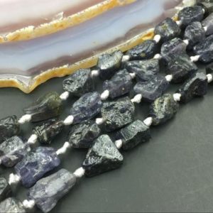 Shop Iolite Chip & Nugget Beads! Tiny Lolite Cordierite Nuggets Raw Lolite Beads Gemstone Beads Rough Hammered Free Form tiny nugget Beads supplies 15.5" full strand | Natural genuine chip Iolite beads for beading and jewelry making.  #jewelry #beads #beadedjewelry #diyjewelry #jewelrymaking #beadstore #beading #affiliate #ad