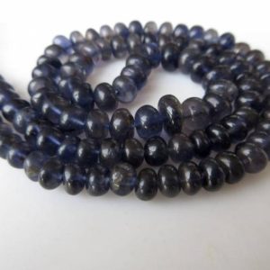 Shop Iolite Rondelle Beads! Natural Blue Iolite Rondelle Beads, Iolite Smooth Rondelle Beads, 6mm To 8mm Beads, Iolite Jewelry, GDS934 | Natural genuine rondelle Iolite beads for beading and jewelry making.  #jewelry #beads #beadedjewelry #diyjewelry #jewelrymaking #beadstore #beading #affiliate #ad