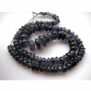 Iolite Rondelles, Rondelle Beads, Iolite Beads, 6mm To 12mm Beads, Wholesale Price, 90 Pieces, 15 Inch Strand | Natural genuine rondelle Iolite beads for beading and jewelry making.  #jewelry #beads #beadedjewelry #diyjewelry #jewelrymaking #beadstore #beading #affiliate #ad