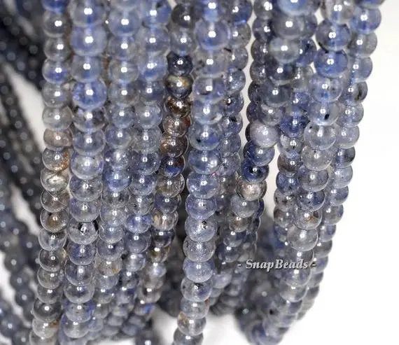 5mm Bermudan Blue Iolite Gemstone Grd A Dark Blue Round 5mm-6mm Loose Beads 16 Inch Full Strand (90146321-163)