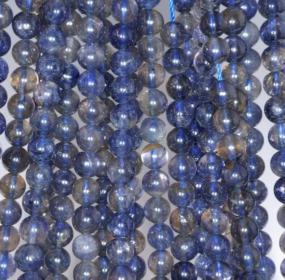 5mm Bermudan Blue Iolite Gemstone Aaa Dark Blue Round 5mm-6mm Loose Beads 16 Inch Full Strand (90146318-163)