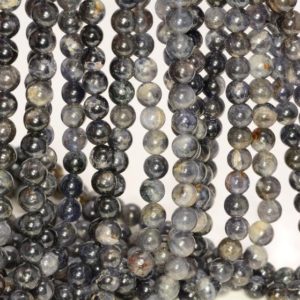 Shop Iolite Round Beads! 6-7mm Bermudan Dark Blue Iolite Gemstone Round Loose Beads 15.5 inch Full Strand (90182396-119) | Natural genuine round Iolite beads for beading and jewelry making.  #jewelry #beads #beadedjewelry #diyjewelry #jewelrymaking #beadstore #beading #affiliate #ad