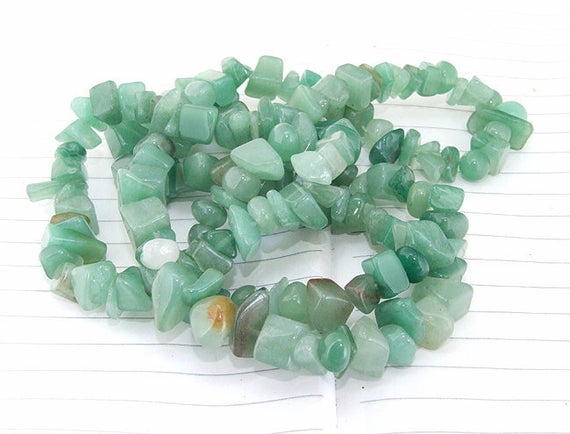 Long Strand Nugget Green Jade Beads ----- 7mmx8mm ----- About 180pieces ----- Gemstone Beads--- 32" In Length