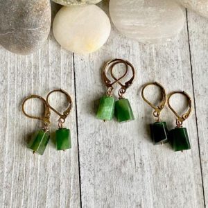 Jade Earrings, Genuine Jade Earrings,Natural Jade Earrings,Raw Stone Earrings,Jade Dangle Earrings,Green Jade Earrings, Green Stone Earrings | Natural genuine Gemstone earrings. Buy crystal jewelry, handmade handcrafted artisan jewelry for women.  Unique handmade gift ideas. #jewelry #beadedearrings #beadedjewelry #gift #shopping #handmadejewelry #fashion #style #product #earrings #affiliate #ad