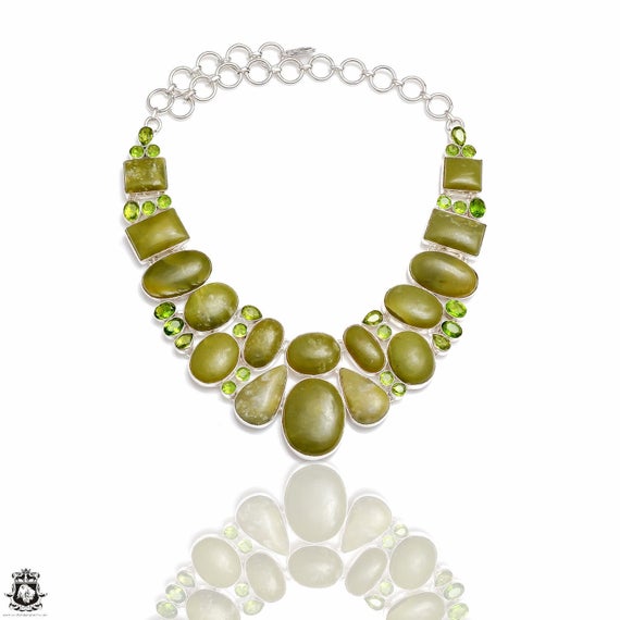 B.c. Jade Genuine Gemstone Healing Crystal Necklace • Birthstone Necklace Nk228