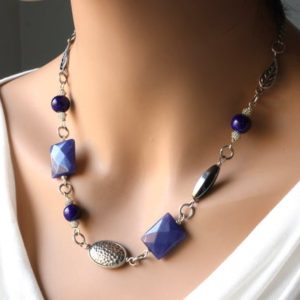 Shop Jade Necklaces! Purple Jade Necklace Silver natural stone contemporary statement choker birthday holiday gift for her women mom wife grandmother aunt 1902 | Natural genuine Jade necklaces. Buy crystal jewelry, handmade handcrafted artisan jewelry for women.  Unique handmade gift ideas. #jewelry #beadednecklaces #beadedjewelry #gift #shopping #handmadejewelry #fashion #style #product #necklaces #affiliate #ad