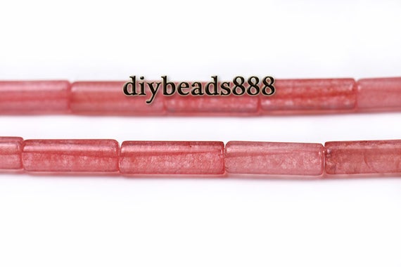 15 Inch Strand Of Grade Ab Pink Malaysia Jade Smooth Tube Beads,column Beads,cylinder Beads 4x13mm