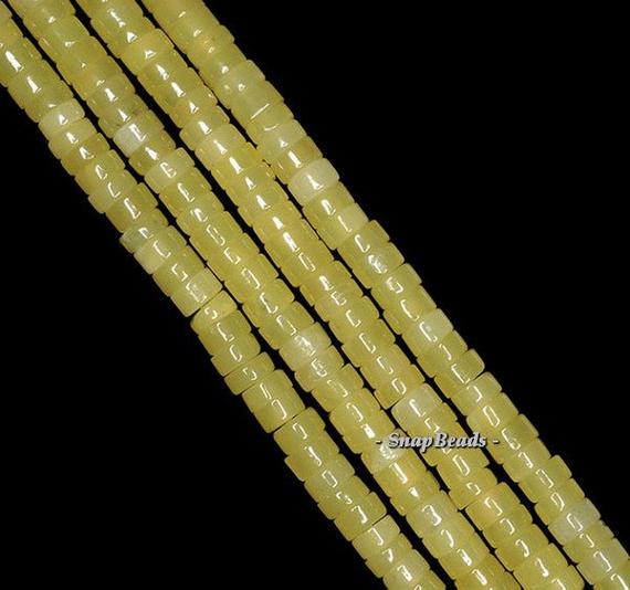 4x2mm Honey Jade Gemstone Grade Aa Yellow Heishi Rondelle 4x2mm Loose Beads 8 Inch Half Strand (90188924-78)