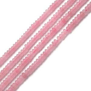 Shop Jade Rondelle Beads! Light Pink Color Dyed Jade Faceted Rondelle Beads Size Approx 2x4mm 15.5" Strand | Natural genuine rondelle Jade beads for beading and jewelry making.  #jewelry #beads #beadedjewelry #diyjewelry #jewelrymaking #beadstore #beading #affiliate #ad